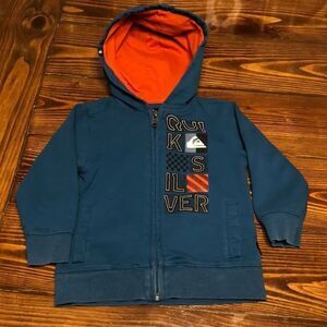 Quiksilver Toddler Hoodie Teal and Orange 24M
